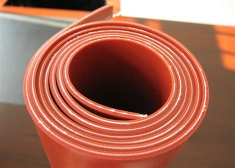 Dark Red Heat Resistant Silicone Rubber Sheet Rolls Reinforced To Insert 1ply Fabric