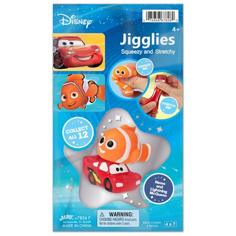 Ja Ru Disney Nemo And Lightning Mcqueen Jiggly Pals 2 Pack Stretchy