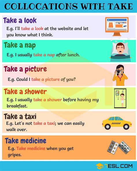 Common Collocations With Take With Useful Examples Eslbuzz