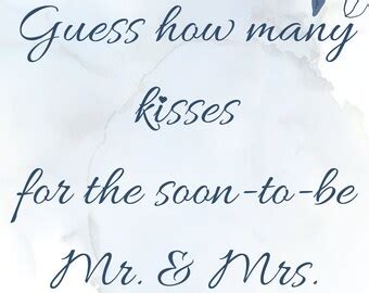 Guess How Many Kisses For The Soon To Be Mr And Mrs Etsy