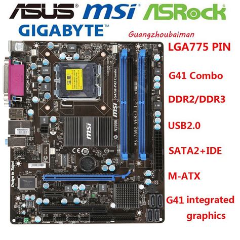 Gigabyte Asus Msi G Combo Motherboard Intel Lga Motherboard M Atx