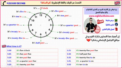 كيف تقرأ الساعة باللغة الإنجليزية Telling The Time In English