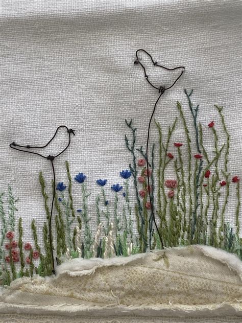 Embroidery Wall Art Mixing It Up With Beautiful Threads And Fine Wire