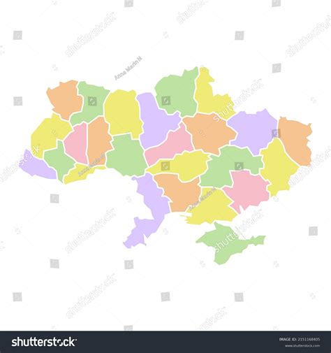 Ukraine Political Map Low Detailed Solid Stock Vector (Royalty Free ...