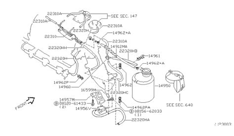 Engine Control Vacuum Piping Nissan Quest