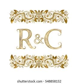 R Vintage Initials Logo Symbol Letters Stock Vector Royalty Free