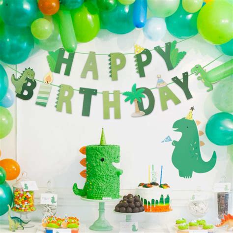 Dinosaur Birthday Banner Dinosaur Happy Birthday Banner Dinosaur