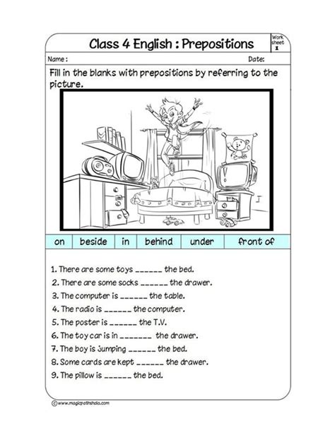 Prepositions Fill In The Blanks