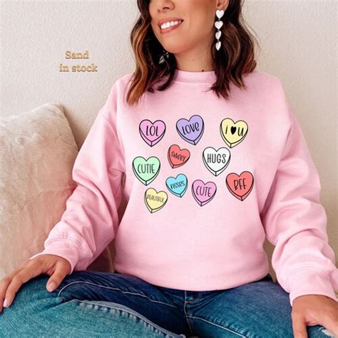 Valentines Day Sweatshirt Shirt Sweater Candy Heart Etsy