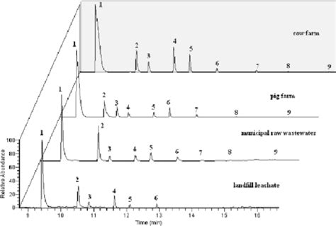 Gc Ms Sim Chromatograms Of Extracts Of Real Samples Designations