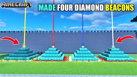 I Made Four Diamond Beacons In Minecraft Survival Bb Is Live Youtube