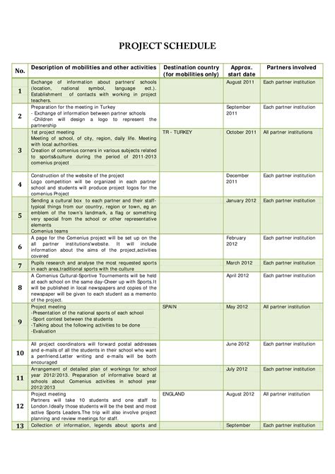 Printable Project | Templates at allbusinesstemplates.com