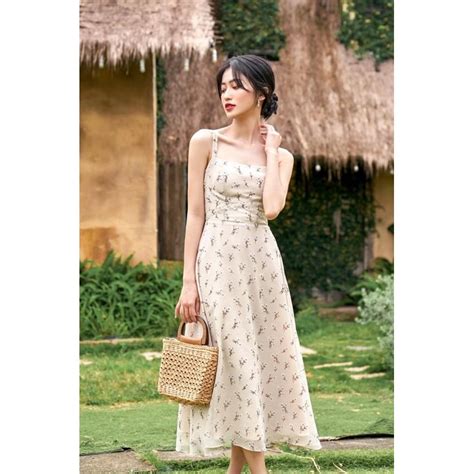 Đầm hoa nền nude Shopee Việt Nam