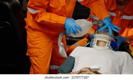 Asian Emergency Medical Technician Emt Paramedic Stock Photo 2170777187