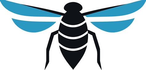 Simple Modern Bee Logo Design With Blue Wings And Black Body 49436878