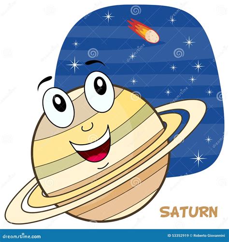 Car Cter Del Planeta De Saturn De La Historieta Ilustraci N Del Vector