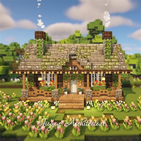 Minecraft Tutorial How To Build A Aesthetic Relaxing Cottage