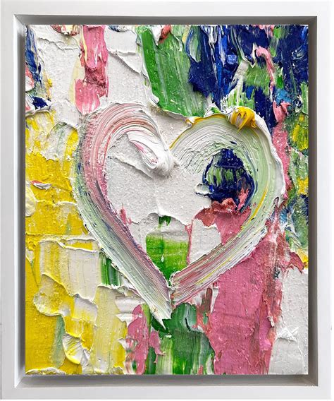 Cindy Shaoul My Jimmy Choo Heart Contemporary Pop Art Oil Painting With Floater Frame For