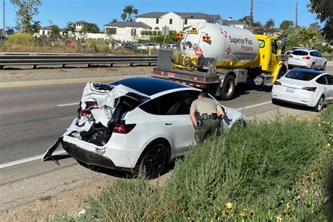 First Totalled Model Y New Tesla SUV Severely Damaged In Rear End