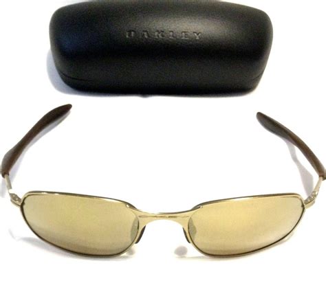 Rare Oakley Square Wire Gen 2 Sunglasses Gold Mirror Gem