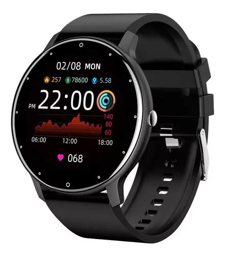 Smartwatch Zl Caja Negra Malla Negra De Silicona Bisel Negro Env O