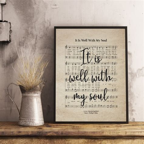 It Is Well With My Soul Vintage Hymn Wall Art Print Biblical Etsy