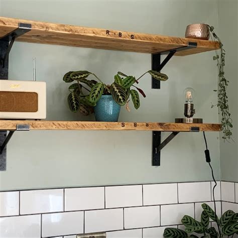 Rustic Floating Shelves Solid Wood Wall Shelf 22 5cm Deep Etsy UK