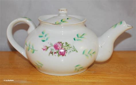 Vintage Made In Occupied Japan Floral Teapot C1945 1952