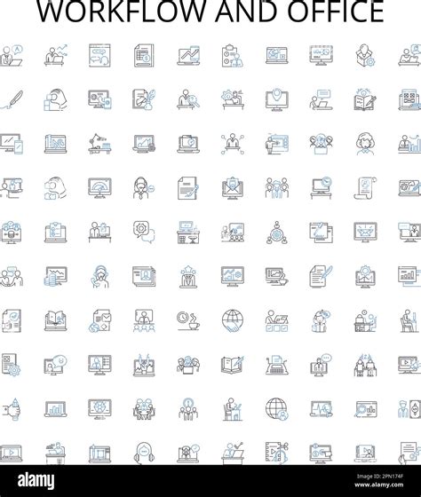 Workflow And Office Outline Icons Collection Workflow Office