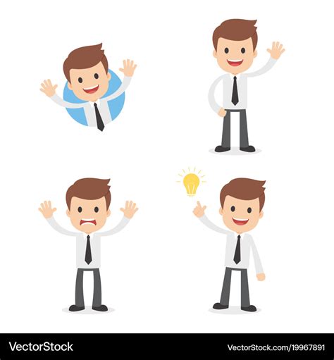 Funny Cartoon Businessman Royalty Free Vector Image