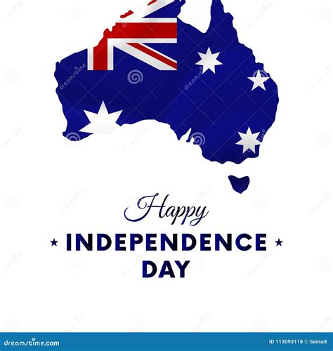 Australia Independence Day Australia Map Vector Illustration Stock