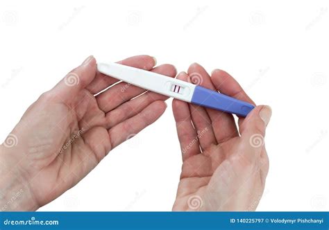 Female Hands Hold A Positive Pregnancy Test Stock Image Image Of Fertility Examination