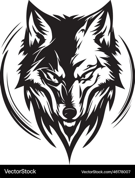 Wolf head silhouette on a white background Vector Image