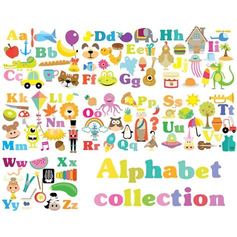 Alphabet Collection Clipart & Vector Set Instant Download | Etsy