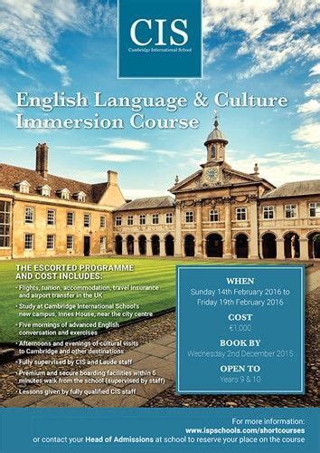 Curso De Inmersi N En La Cultura Y La Lengua Inglesa En Cambridge