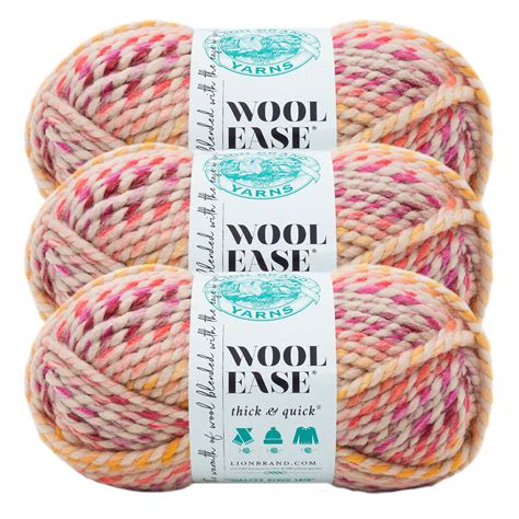 Lion Brand Yarn Wool-Ease Thick & Quick Spice Market Wool Blend Super Bulky Acrylic, Wool Multi ...