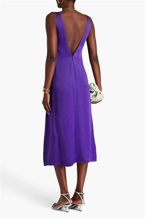 Victoria Beckham Satin Crepe Midi Dress The Outnet