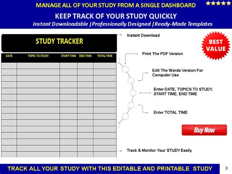 Study Time Tracker Log Template Study Time Tracker Study Hours Tracker