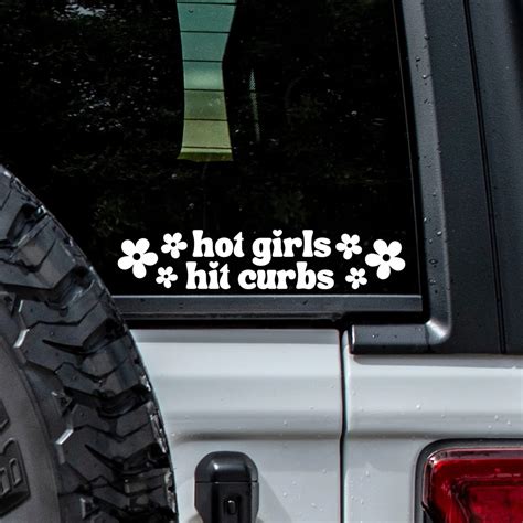 Hot Girls Hit Curbs With Small Stars Vinyl Decals And Stickers Car