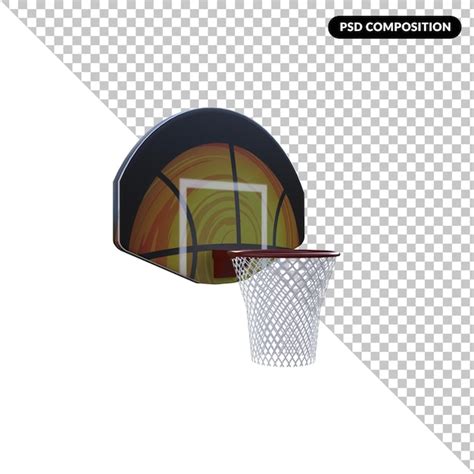 Una representación 3d aislada del aro de baloncesto Archivo PSD Premium