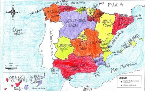 6º C Curso 20152016 Mapa PolÍtico De EspaÑa Accidentes Costeros