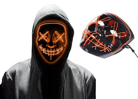 Maska Świecąca LED Ledowa Strój na Halloween PURGE 14129433314 Allegro pl