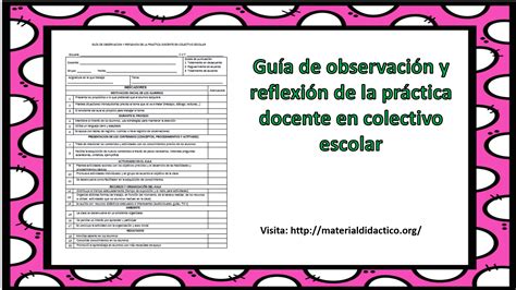 Gu A De Observaci N Y Reflexi N De La Pr Ctica Docente En Colectivo