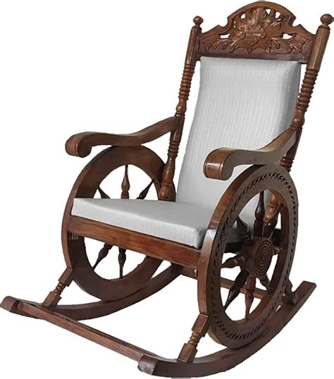 Woodi Wow Sheesham Wooden Rocking Chair With Footrest Rocking Chair