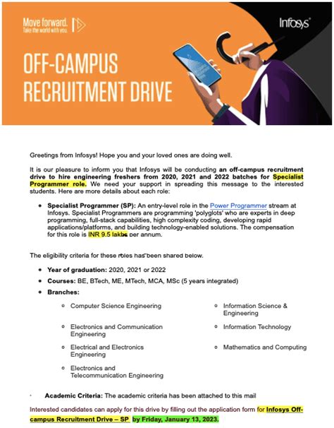 Infosys Off Campus Drive 2023 Freshers 9 5 LPA BE BTech MTech