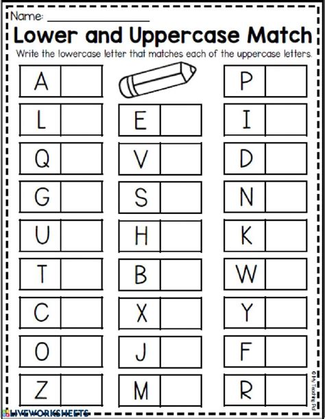 Uppercase Match The Same Letters Worksheet