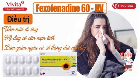 Thuốc Chống Dị ứng Fexofenadine 60 Hv Hộp 100 Viên Nhà Thuốc Vivita