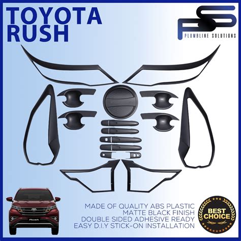 Toyota Rush Model Black Chrome Garnish Cover High