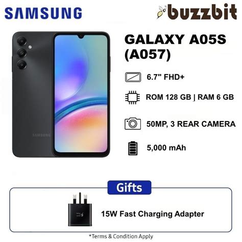 【6gb 128gb】samsung Galaxy A05s A057 With 15w Adapter Original New My Set 2 Year Warranty