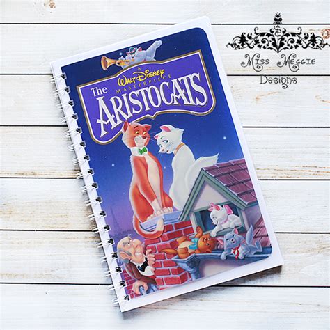 Upcycled Handmade Laminated Vhs Aristocats Notebook Journal Miss